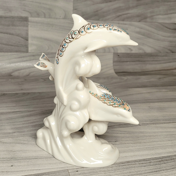 Lenox China Jewels Collection Frolicking Dolphins 8.25" USA Retired - Picture 11 of 13